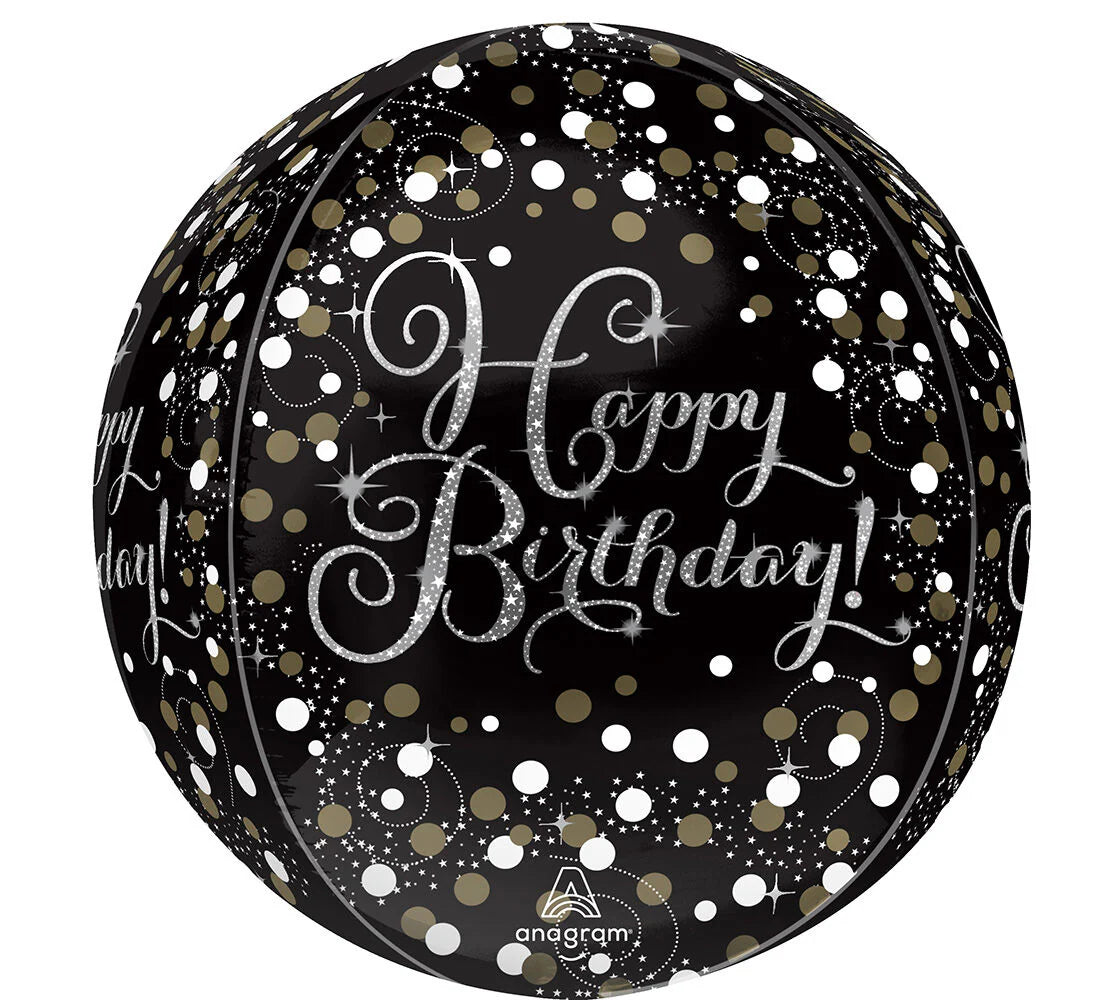 Anagram 15" Happy Birthday Sparkling Orbz Balloon