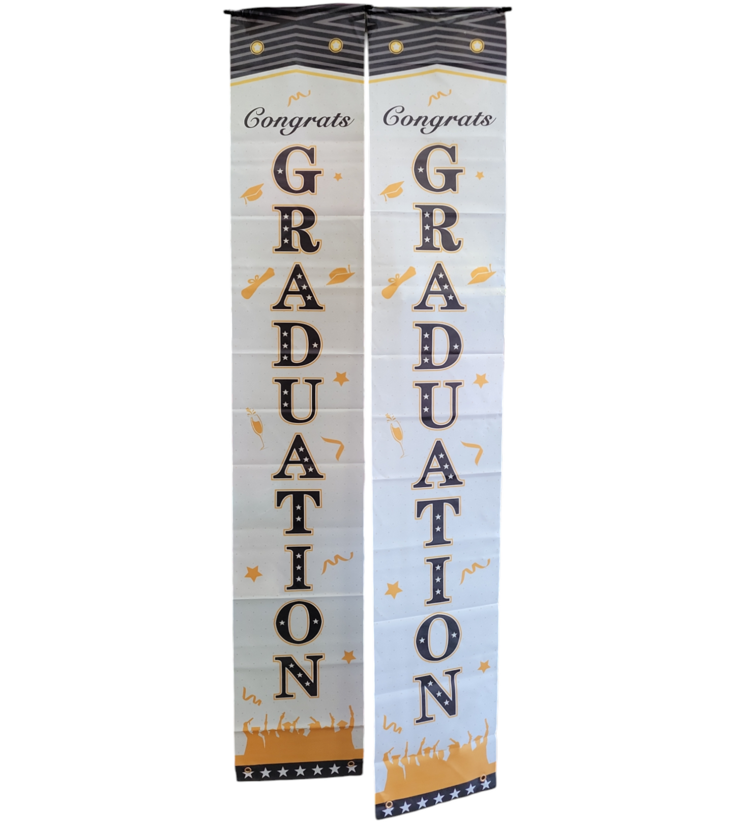 Winner Party 6ft Congrats Graduation Vertical Cloth Banner 2pc