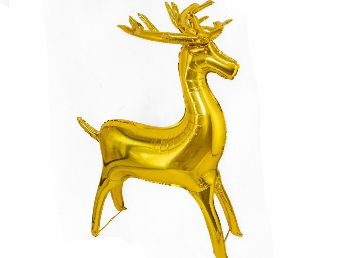 Winner Party 28" Gold Reindeer Balloon 2pc