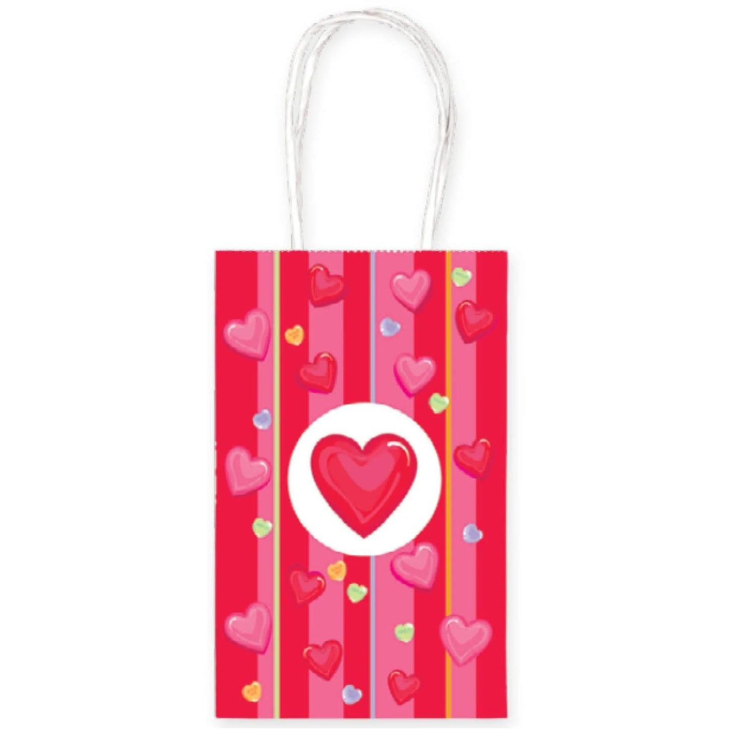 Amscan Valentines Day Heart Paper Gift Bags 10ct