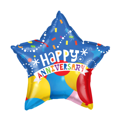 18" Happy Anniversary Star Balloon