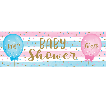 Gender Reveal Balloons Giant Party Banner