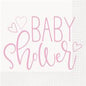 Pink Hearts Baby Shower Luncheon Napkins 16ct