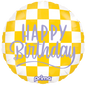18" Round Happy Face Checker Birthday