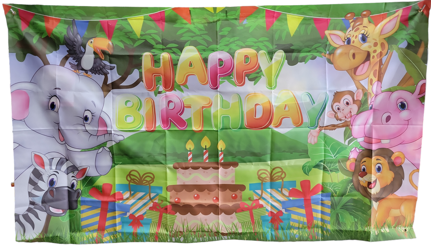 Jungle Happy Birthday Banner