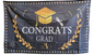 Winner Party 6ft Congrats Grad Gold Cap Cloth Banner