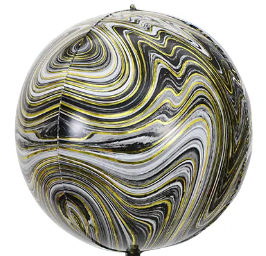 Winner Party 24" Gold & White Swirl Balloon