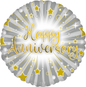 Party America 18" Happy Anniversary Gold Stars Balloon
