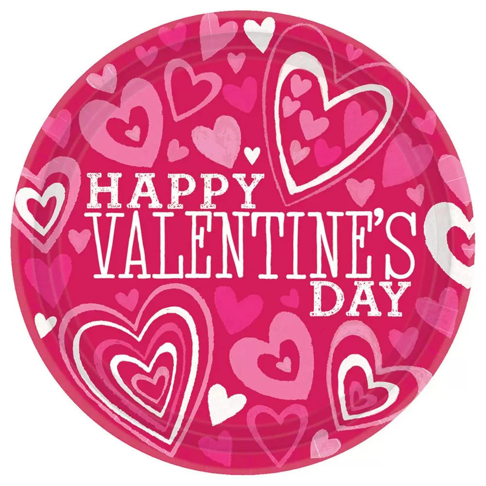 Amscan 7" Happy Valentine's Day Plates