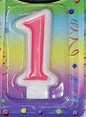 Pink Birthday Cake Number Candles 1ct