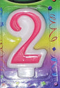Pink Birthday Cake Number Candles 1ct