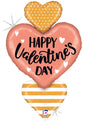 Betallic 38" Rose Gold Valentine Heart Trio Foil Ballooon