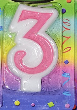 Pink Birthday Cake Number Candles 1ct