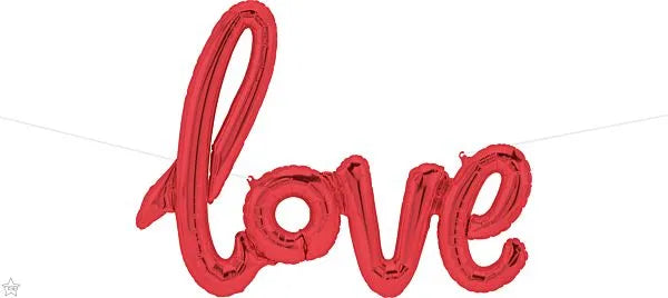 NorthStar 40" Red Love Script Banner Balloon