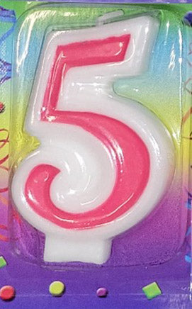 Pink Birthday Cake Number Candles 1ct