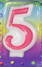 Pink Birthday Cake Number Candles 1ct