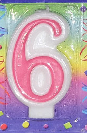 Pink Birthday Cake Number Candles 1ct