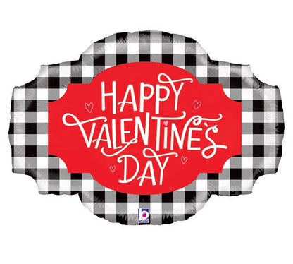 Betallic 32" Buffalo Plaid Valentine Foil Balloon