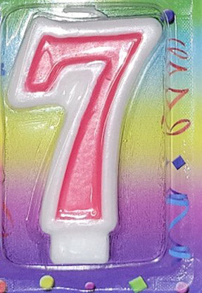 Pink Birthday Cake Number Candles 1ct