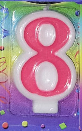 Pink Birthday Cake Number Candles 1ct