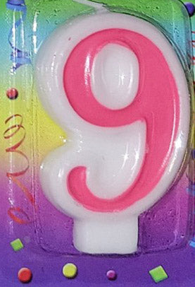 Pink Birthday Cake Number Candles 1ct
