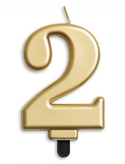 Gold Birthday Cake Wax Candles