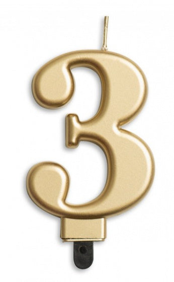 Gold Birthday Cake Wax Candles