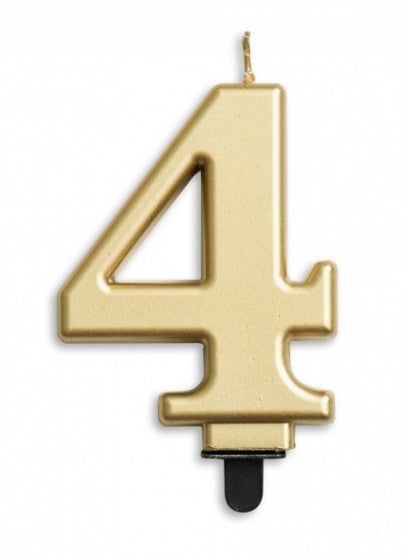 Gold Birthday Cake Wax Candles