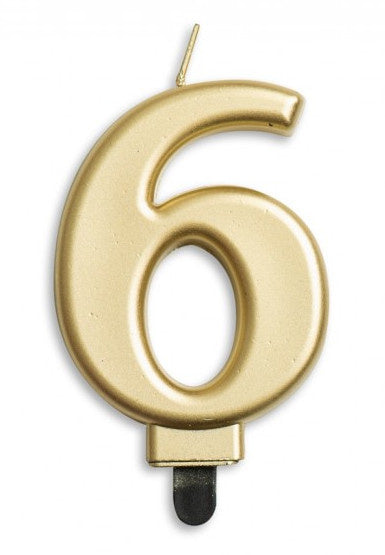 Gold Birthday Cake Wax Candles