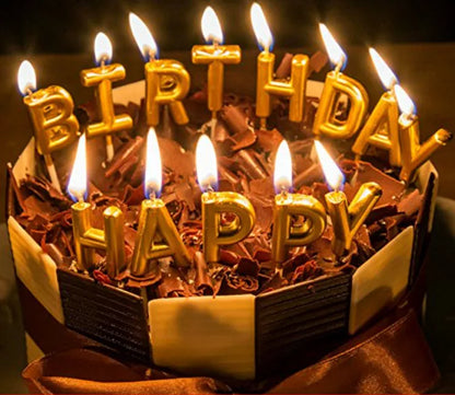 Happy Birthday Gold Candles Set