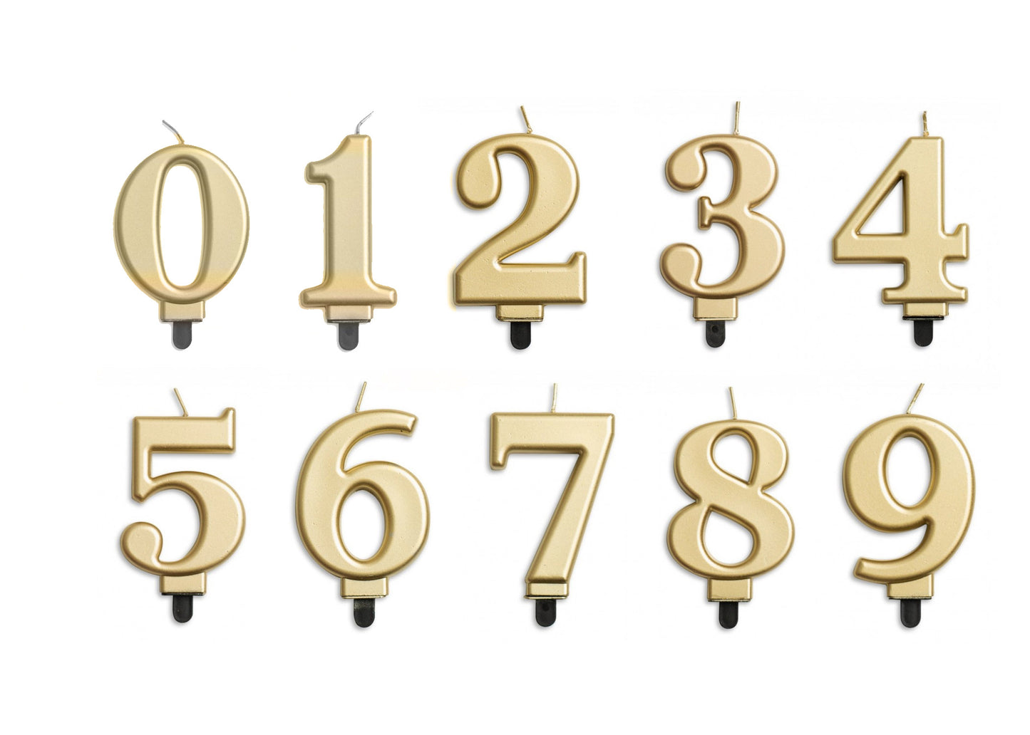 Gold Birthday Cake Wax Candles